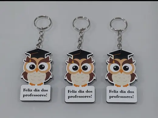 Chaveiros personalizados feito pela NM Personalização — exemplo 2