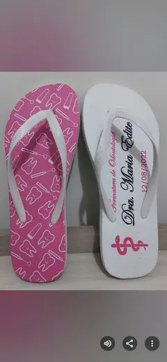 Chinelos personalizados feito pela NM Personalização — exemplo 12