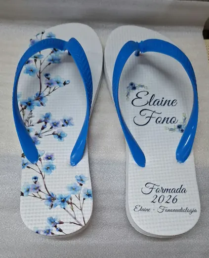 Chinelos personalizados feito pela NM Personalização — exemplo 13