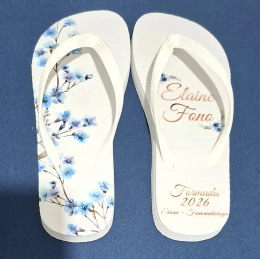 Chinelos personalizados feito pela NM Personalização — exemplo 14